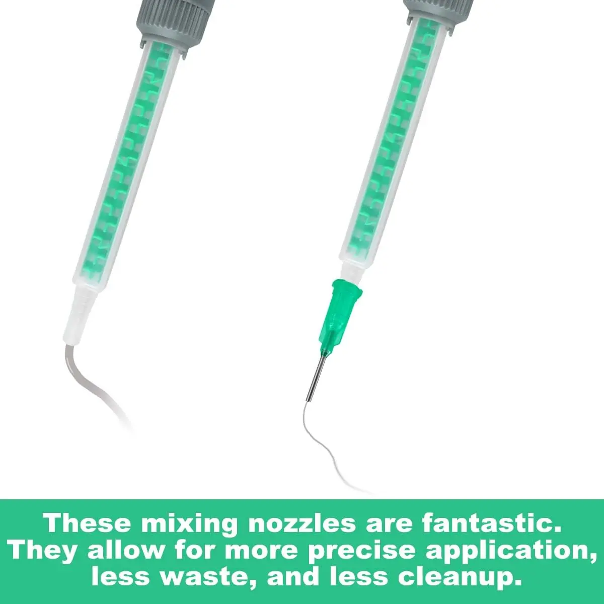 FRIGIIRE Green Static Mixing Nozzles for 50ml Dual-Barrel Cartridges, 91mm (3.6in) | 20-Piece Pack for 1:1 & 2:1 Ratios - view 2