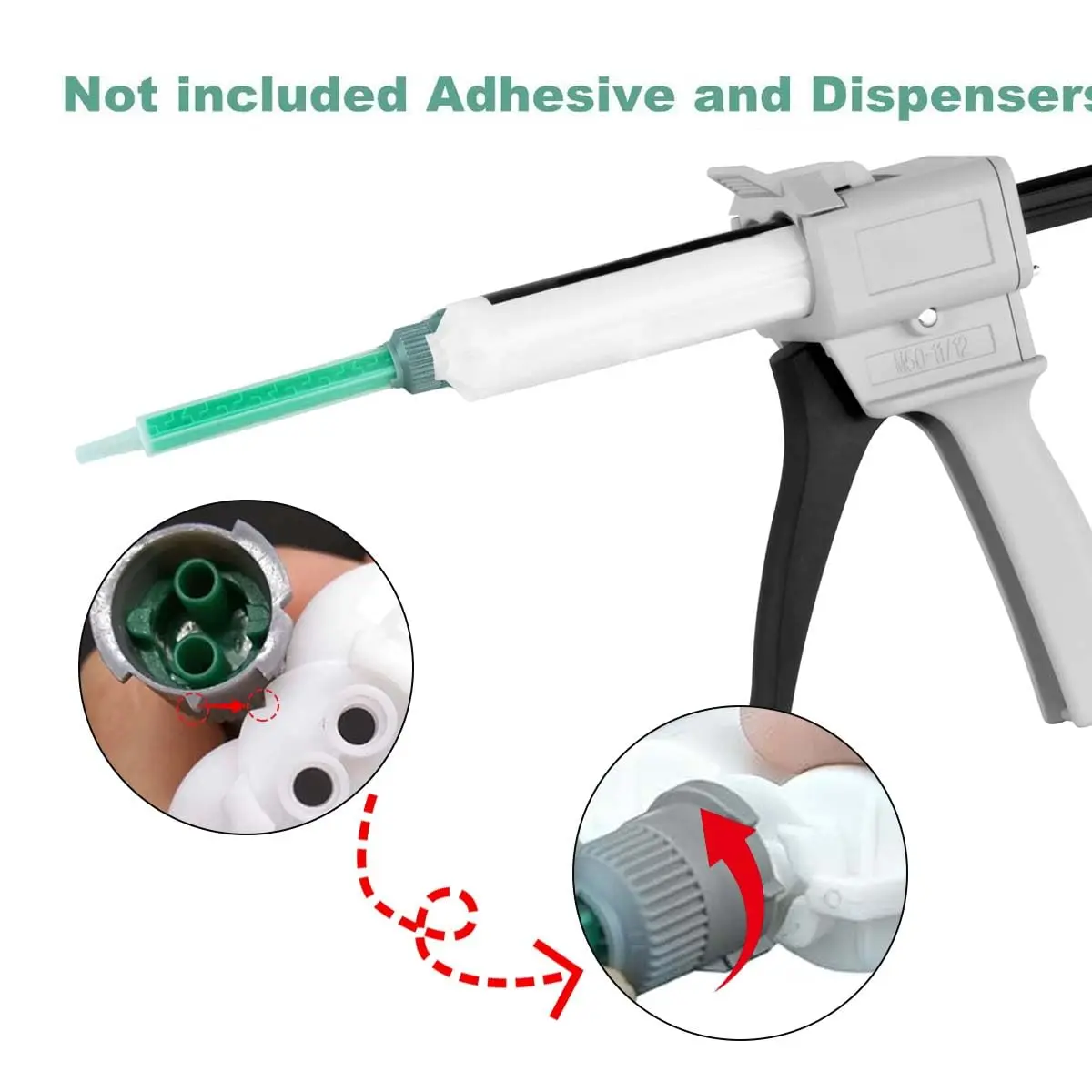 FRIGIIRE Green Static Mixing Nozzles for 50ml Dual-Barrel Cartridges, 91mm (3.6in) | 20-Piece Pack for 1:1 & 2:1 Ratios - view 4