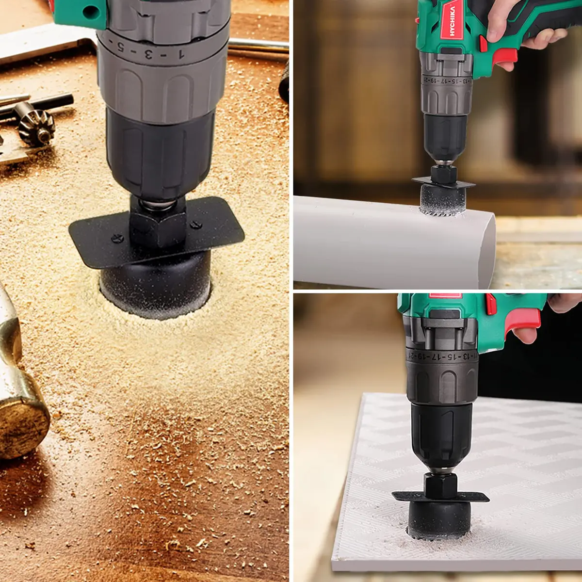 HYCHIKA 19-Piece Hole Saw Kit with 19-152mm Blades, Mandrels & Drill Bits | Cuts Wood, Plywood, Drywall, PVC - view 5