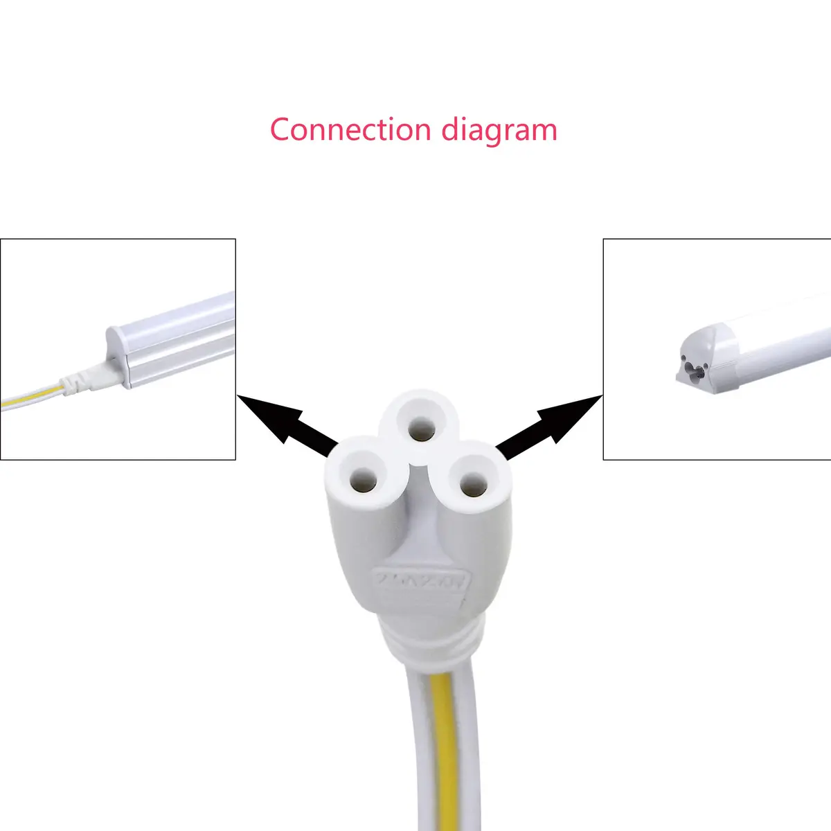 SinLoon LED Tube Lamp Holder Socket Fittings 20cm | Easy LED Connection, Durable PVC, 10pcs Pack - view 3
