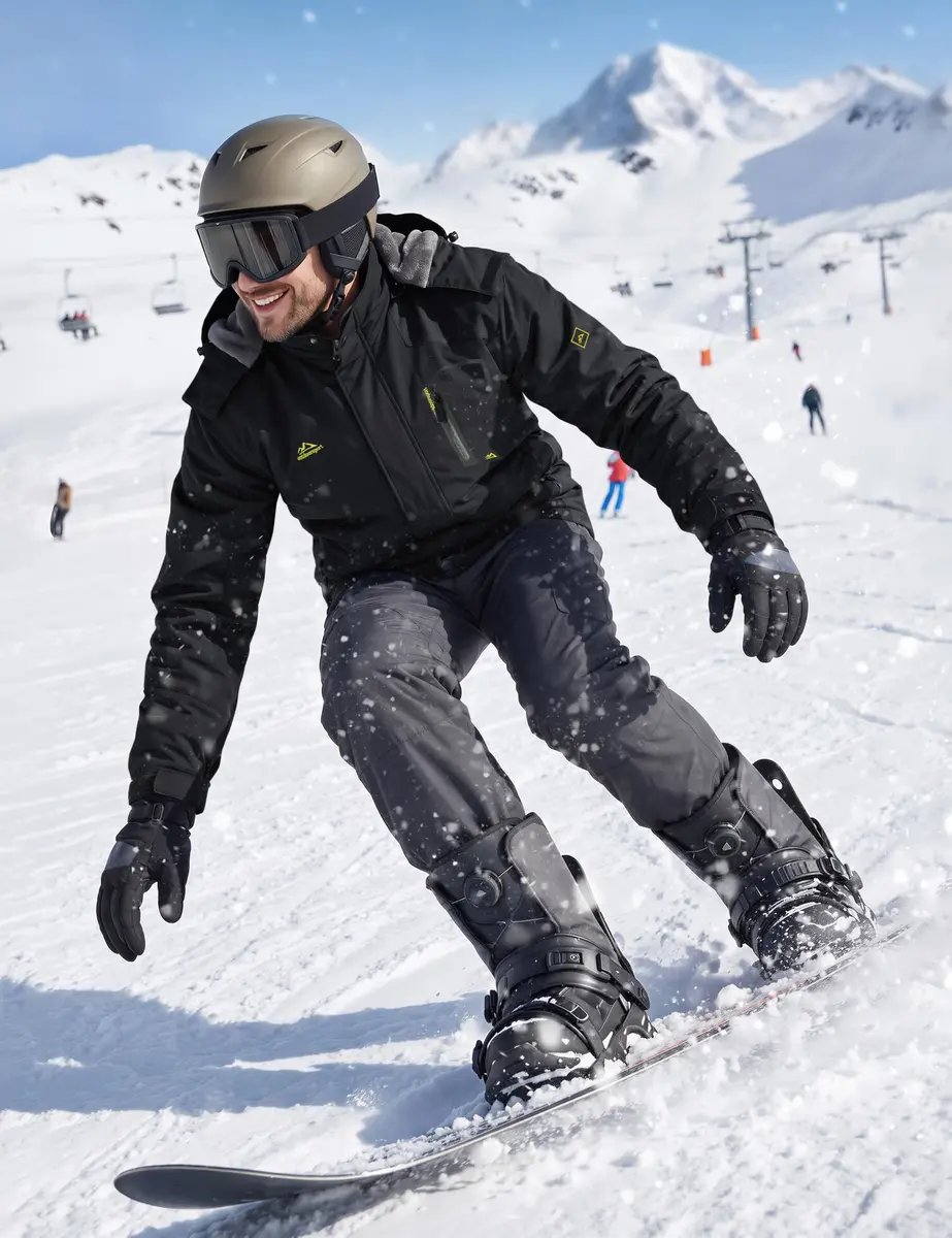 MAGCOMSEN Winter Jacket - Men's Fleece Coat for Ski, Snow & Rain Activities | Windproof & Water Resistant, Thermal Fleece Lining, Multiple Pockets - view 2
