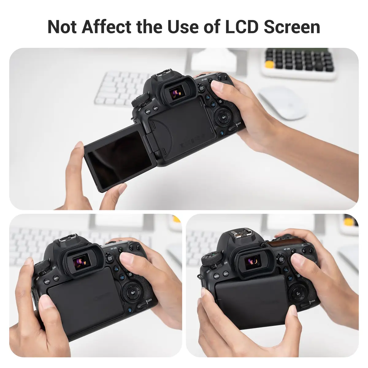 KIWIFOTOS Long Soft EF Eyecup Viewfinder for Canon Rebel T7 T6 EOS 90D 80D | Blocks Stray Light for Clearer View - view 5