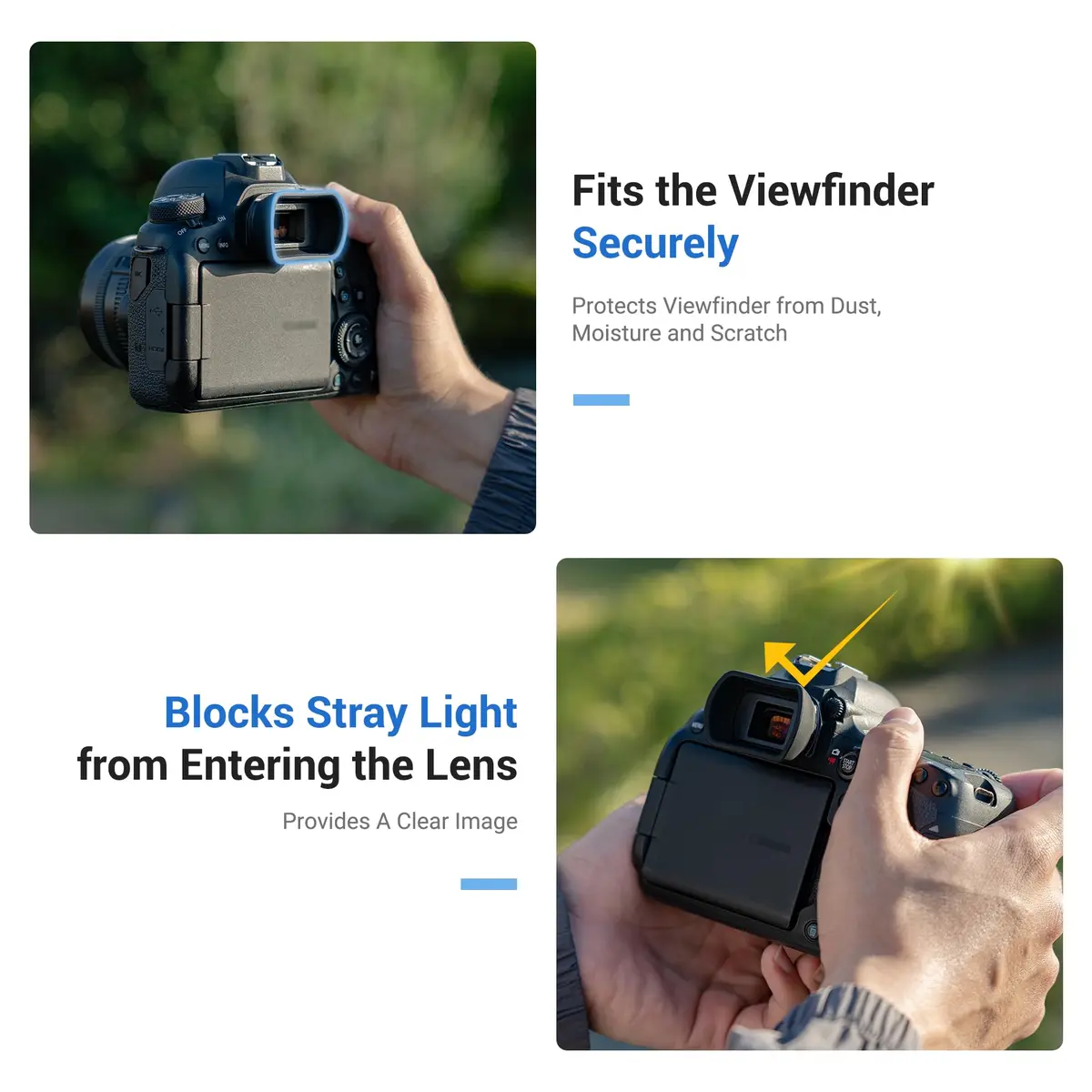 KIWIFOTOS Long Soft EF Eyecup Viewfinder for Canon Rebel T7 T6 EOS 90D 80D | Blocks Stray Light for Clearer View - view 3