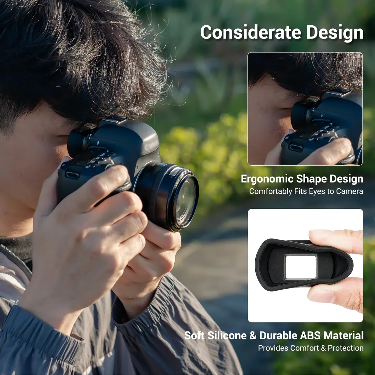 KIWIFOTOS Long Soft EF Eyecup Viewfinder for Canon Rebel T7 T6 EOS 90D 80D | Blocks Stray Light for Clearer View - view 4