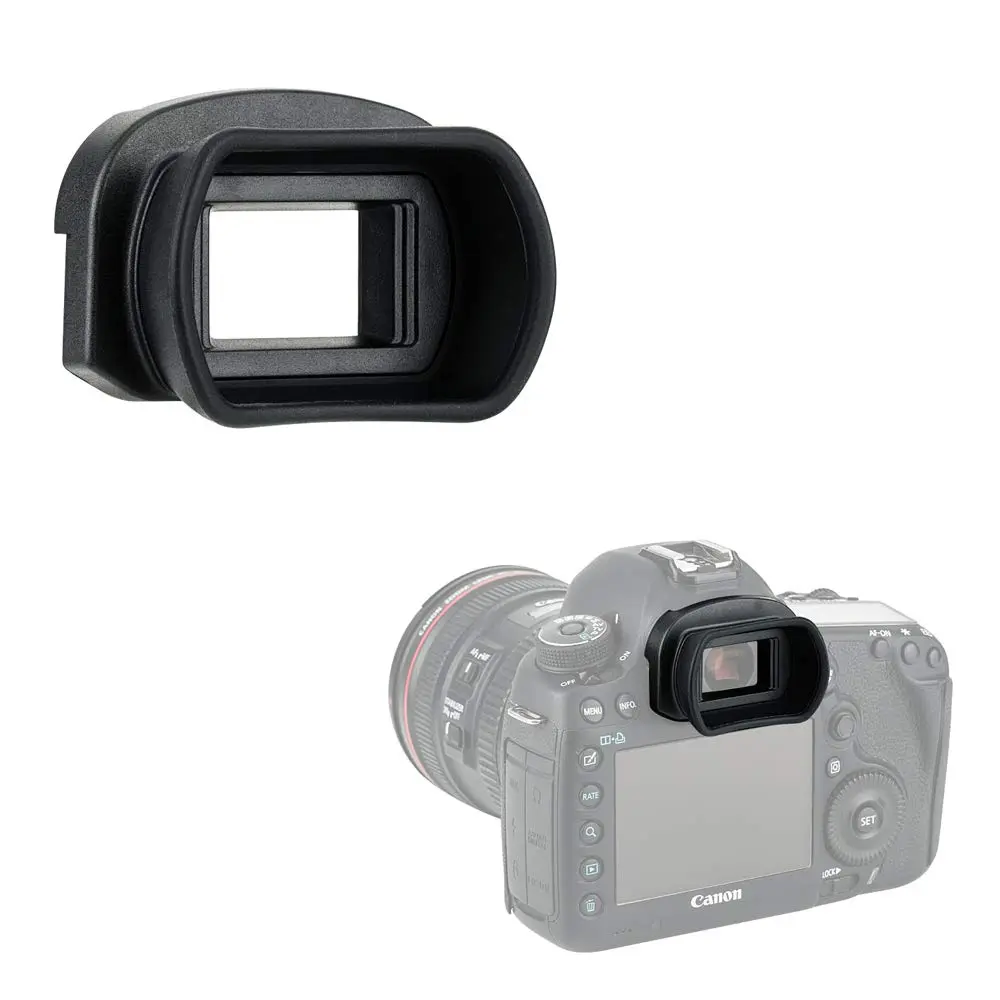 KIWIFOTOS Long Soft Viewfinder Eyecup for Canon 5D Mark IV III 7D II 1Dx II 1Ds III 1D IV III | Enhanced Comfort & Light Blocking - main product image