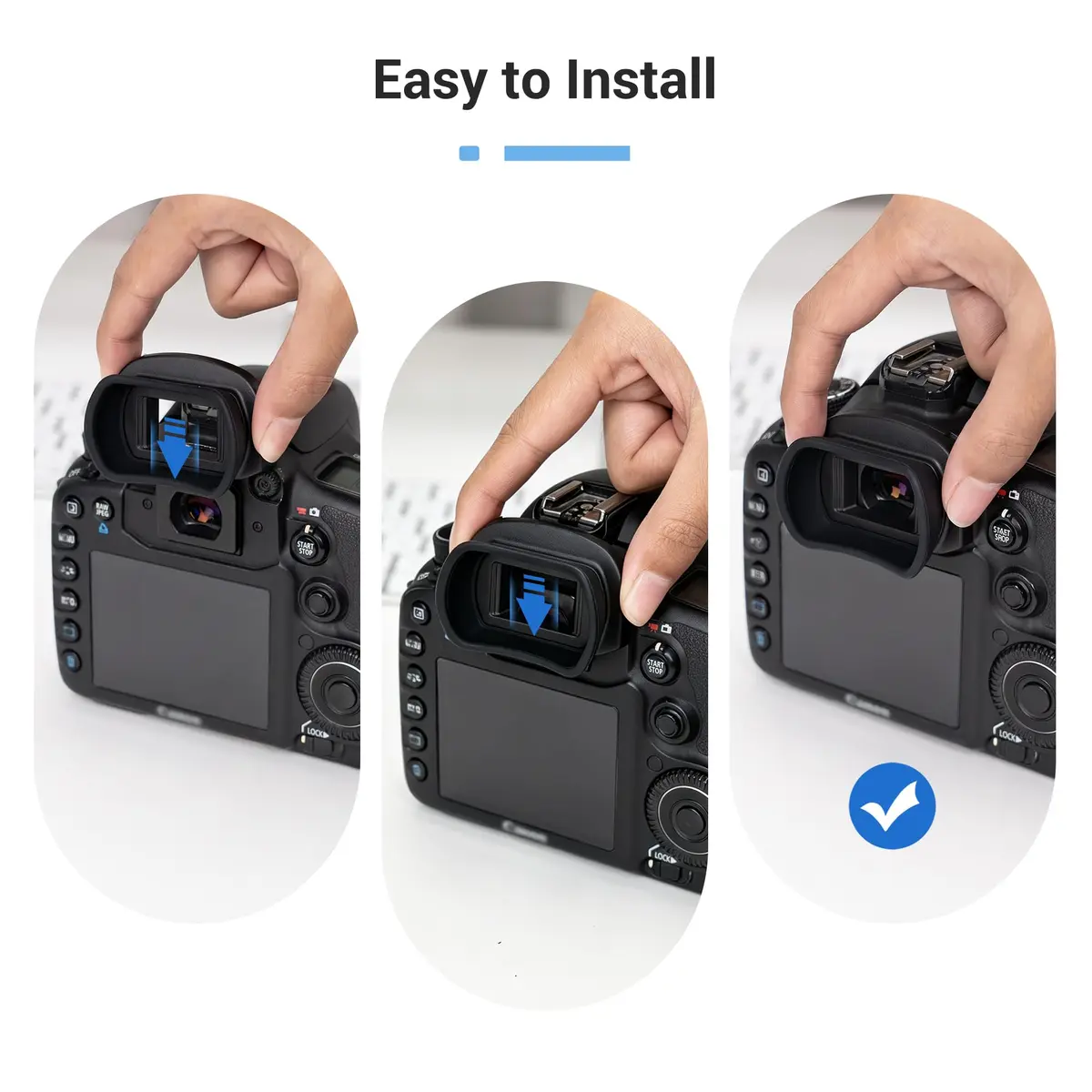 KIWIFOTOS Long Soft Viewfinder Eyecup for Canon 5D Mark IV III 7D II 1Dx II 1Ds III 1D IV III | Enhanced Comfort & Light Blocking - view 5