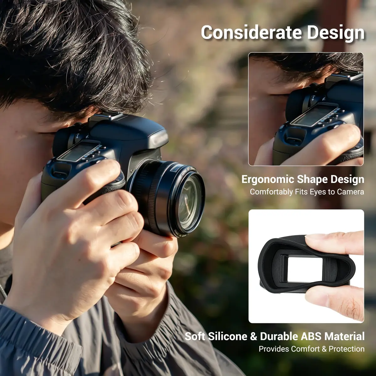 KIWIFOTOS Long Soft Viewfinder Eyecup for Canon 5D Mark IV III 7D II 1Dx II 1Ds III 1D IV III | Enhanced Comfort & Light Blocking - view 4