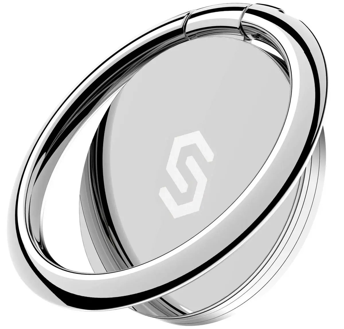 Syncwire Cell Phone Ring Holder Stand, 360° Rotation, Metal Grip, Magnetic Car Mount, Compatible with iPhone, Samsung, LG, Sony - Silver - main product image