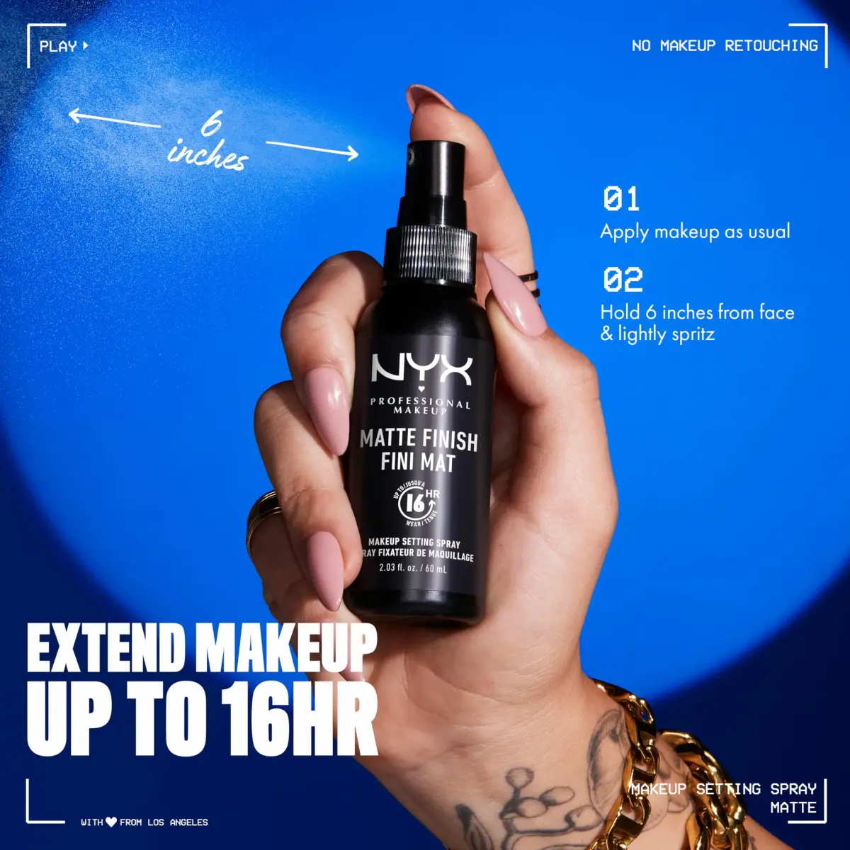 NYX PROFESSIONAL MAKEUP Matte + Dewy Setting Spray 203ml (6.87 Fl Oz) | Long-Lasting Face Mist for up to 16HR Wear - view 4