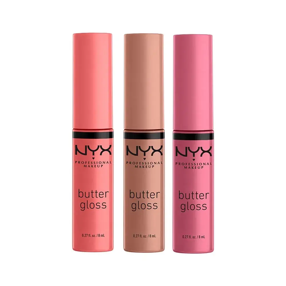 NYX PROFESSIONAL MAKEUP Butter Gloss Trio (Angel Food Cake, Creme Brulee, Madeleine) | Sheer to Medium Coverage - main product image