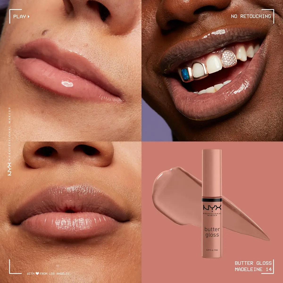 NYX PROFESSIONAL MAKEUP Butter Gloss Trio (Angel Food Cake, Creme Brulee, Madeleine) | Sheer to Medium Coverage - view 9