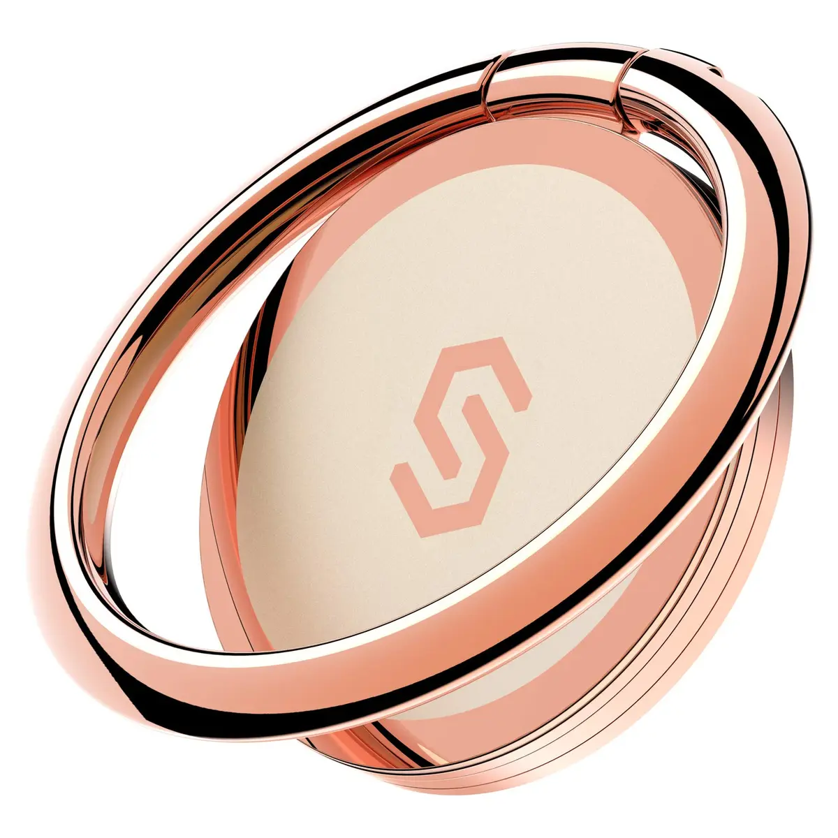 SYNCWIRE Rose Gold Cell Phone Ring Holder Stand with Magnetic Car Mount Compatibility | 360° Rotation, 180° Adjustable - main product image