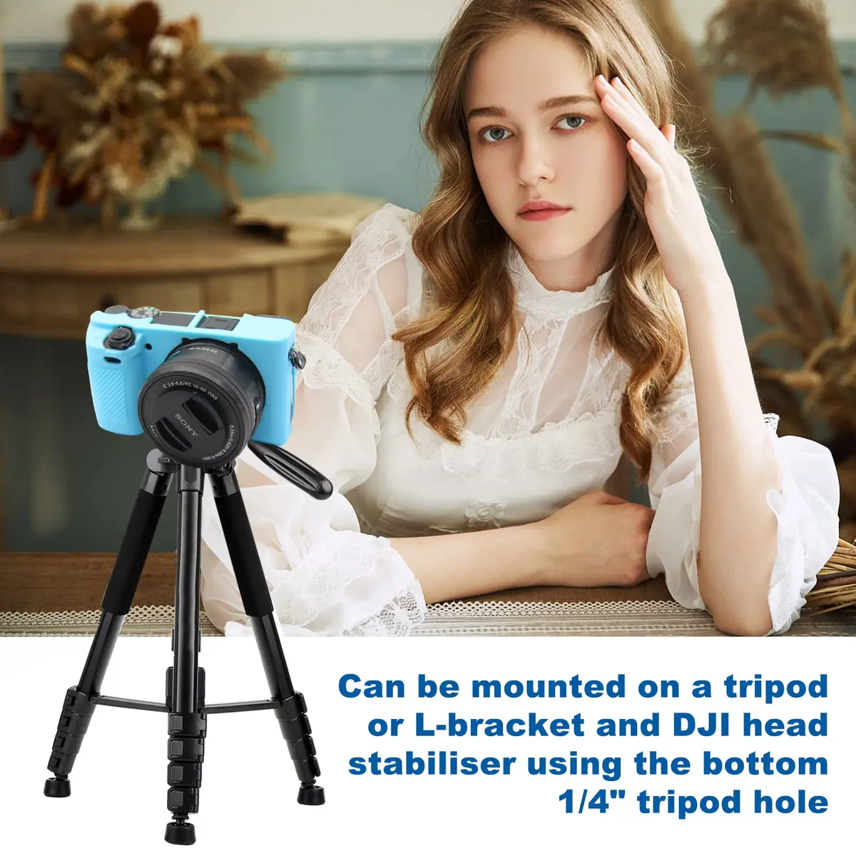 Easy Hood Blue Silicone Camera Case for Sony Alpha A6100 A6300 A6400 Cameras | Protective Skin - view 6
