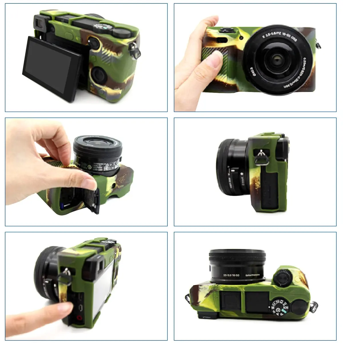 Easy Hood Blue Silicone Camera Case for Sony Alpha A6100 A6300 A6400 Cameras | Protective Skin - view 7
