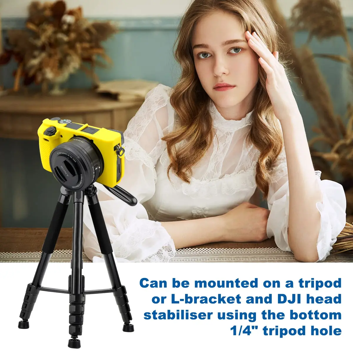 Easy Hood Yellow Silicone Camera Case for Sony Alpha A6100 A6300 A6400 Cameras | Lightweight & Durable Protection - view 6