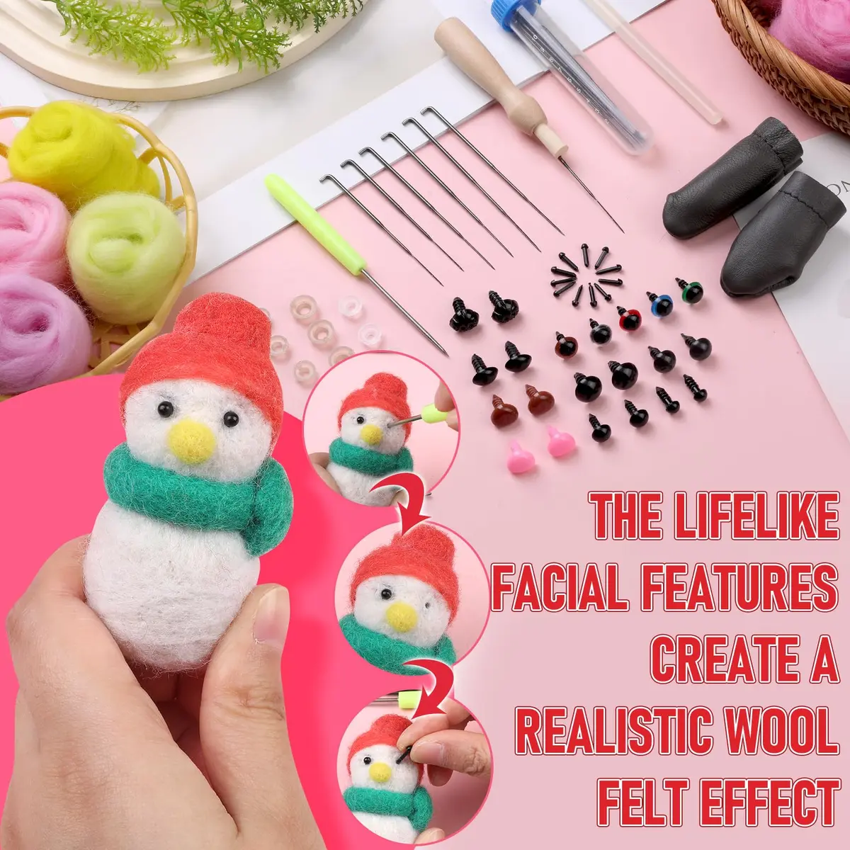 JUPEAN Needle Felting Kit 60 Colors Wool Felting Supplies for Beginners in India - view 6