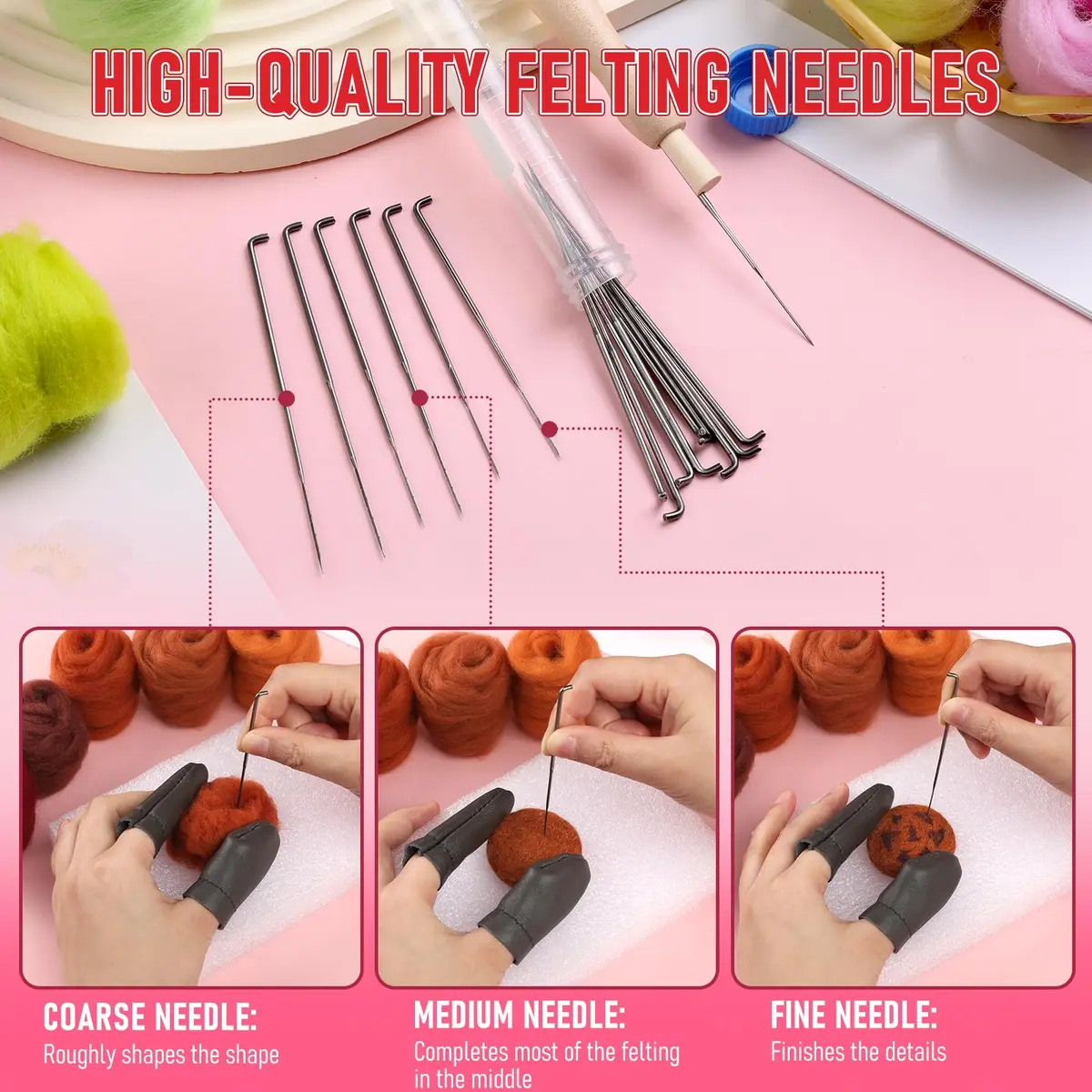 JUPEAN Needle Felting Kit 60 Colors Wool Felting Supplies for Beginners in India - view 4