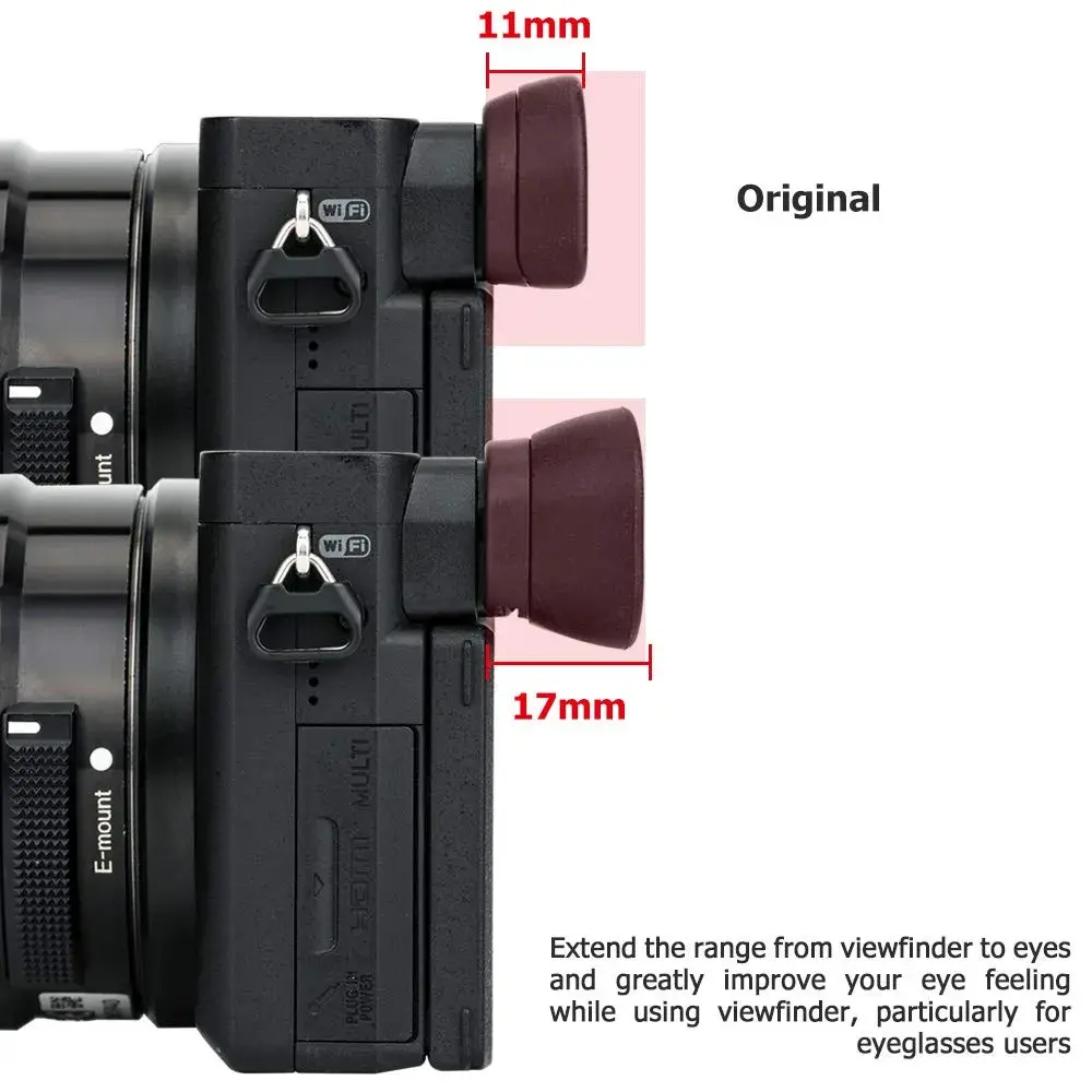 Kiorafoto Extended Eyecup for Sony A6600 A6500 A6400 Cameras | Replaces FDA-EP17 Viewfinder - view 3