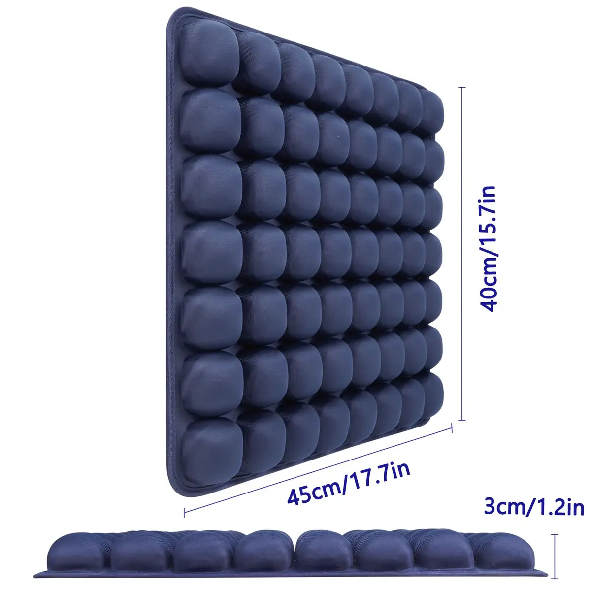 SUNFICON Inflatable Seat Cushion Blue 43cm x 41cm x 2.5cm (18'' x 16'' x 1'') | Pressure Relief for Chairs and Wheelchairs - view 5