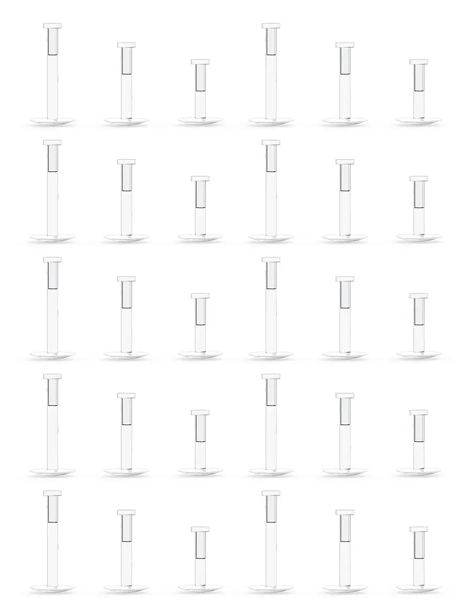 Lcolyoli Clear Push Top Piercing Retainers 16G (1.2mm) | 30-Piece Value Pack with Mixed Lengths - main product image