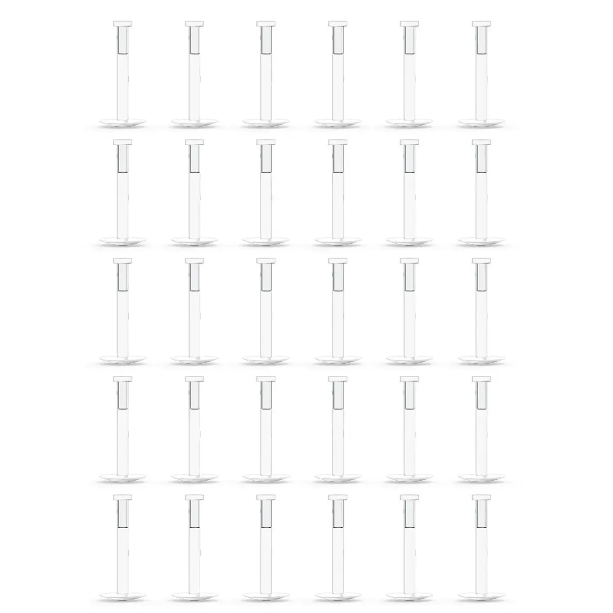 Lcolyoli 30PCS 16G Clear Push Top Piercing Retainers 6mm Bar Length | Hypoallergenic Body Jewelry for Work & Daily Wear - main product image