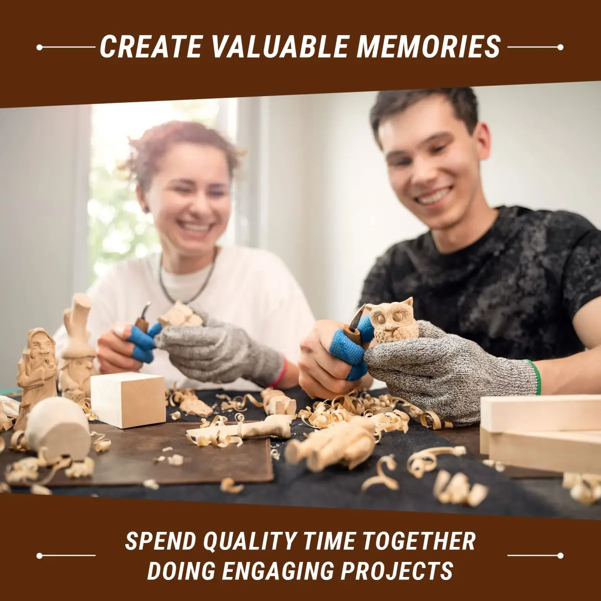 BeaverCraft Wood Carving Kit for Beginners S16 – Whittling Knives & Basswood Blocks | 2 Knives, 5 Blocks, Starter Guide - view 6