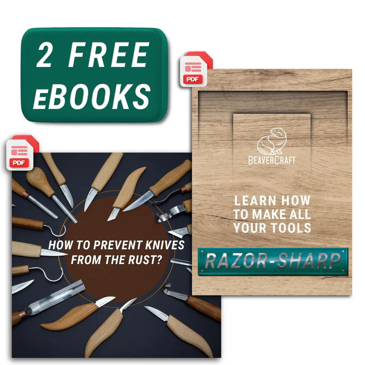 BeaverCraft Wood Carving Kit for Beginners S16 – Whittling Knives & Basswood Blocks | 2 Knives, 5 Blocks, Starter Guide - view 9
