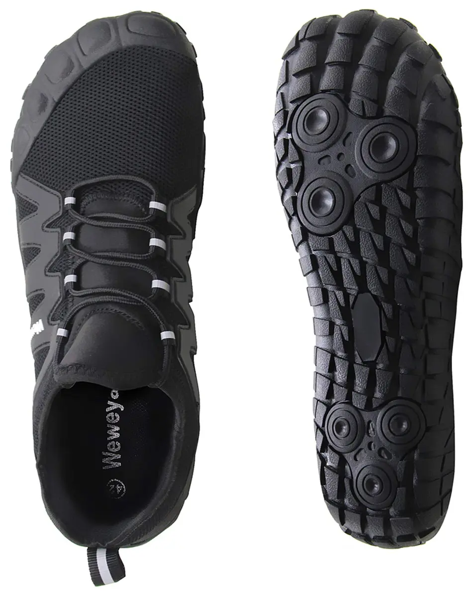 Weweya Men Barefoot Zero Drop Minimalist Five Fingers Shoes Size 11 Black | Lightweight, Flexible & Breathable - view 5