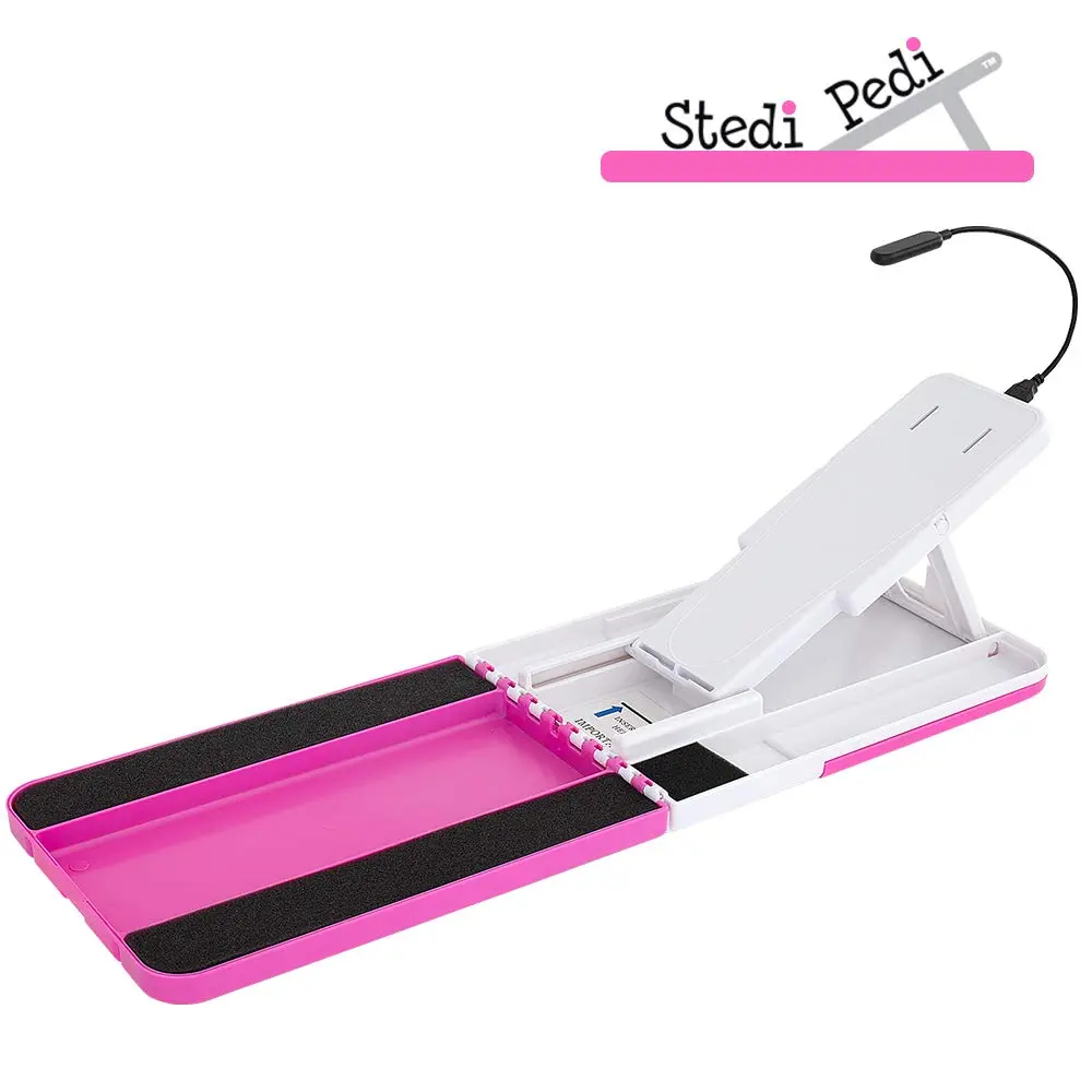 Stedi Pedi Standard At-Home Pedicure Kit & Foot Rest with Task Light | 21 cm (8 in) Pink Acrylic - view 5