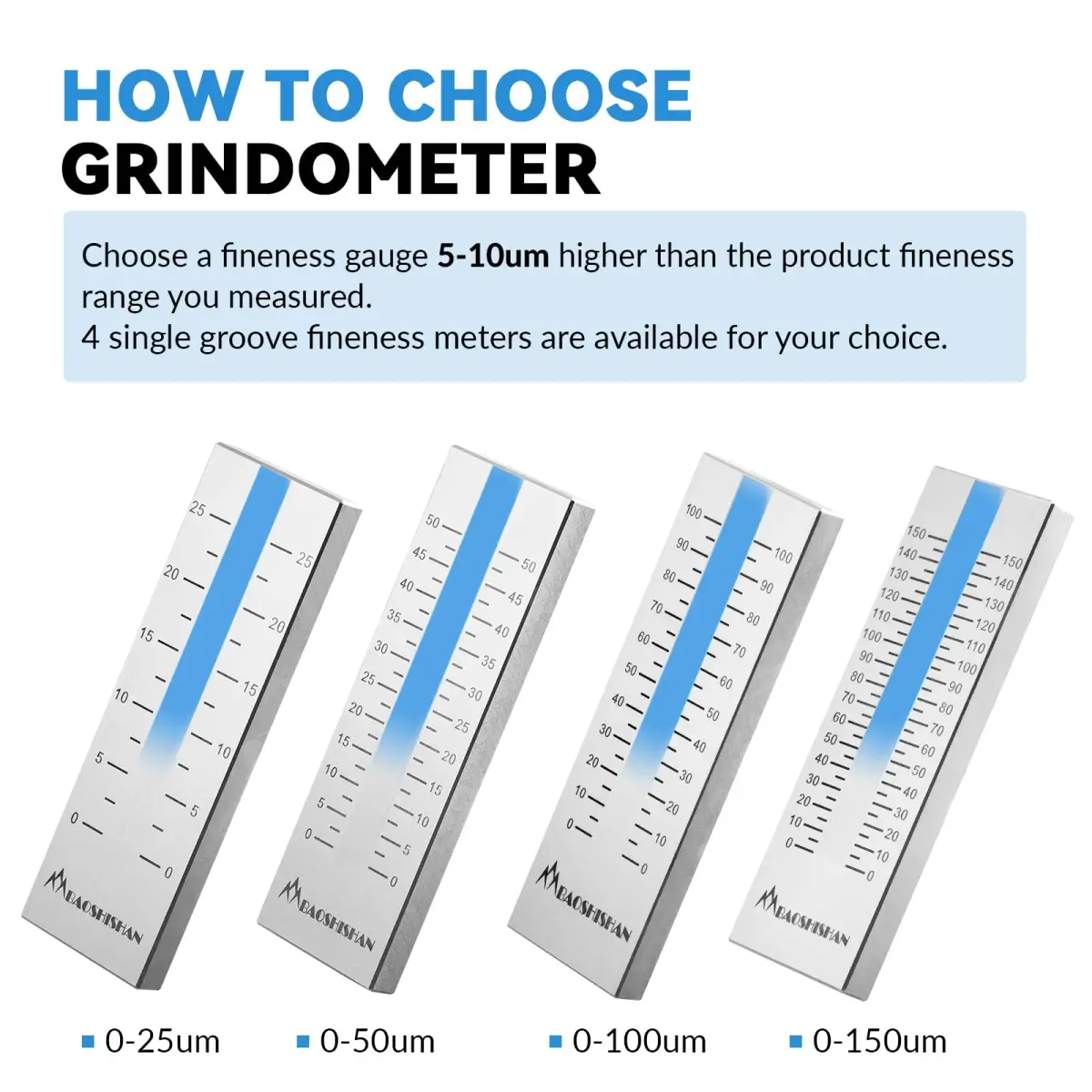 BAOSHISHAN 0-25μm Single Groove Grindometer Fineness Gauge | ISO Standard, Stainless Steel, Includes Spatula - view 6