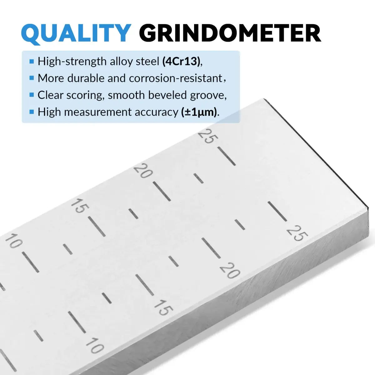 BAOSHISHAN 0-25μm Single Groove Grindometer Fineness Gauge | ISO Standard, Stainless Steel, Includes Spatula - view 2