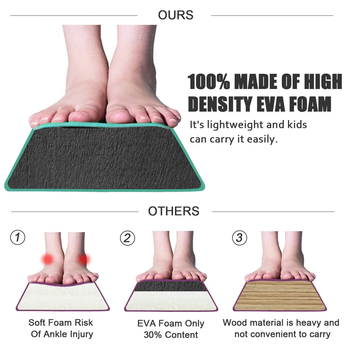 FBSPORT 9ft Balance Beam | Foldable Gymnastics Equipment for Kids & Adults, Non Slip Rubber Base, Green - view 8
