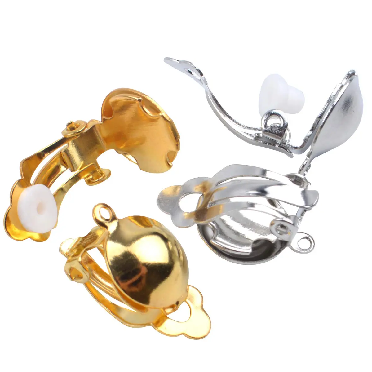 Aylifu Clip On Earring Converter Non-Pierced Earrings Components with Loop and Cushions | Durable Brass, Gold & Silver - view 5