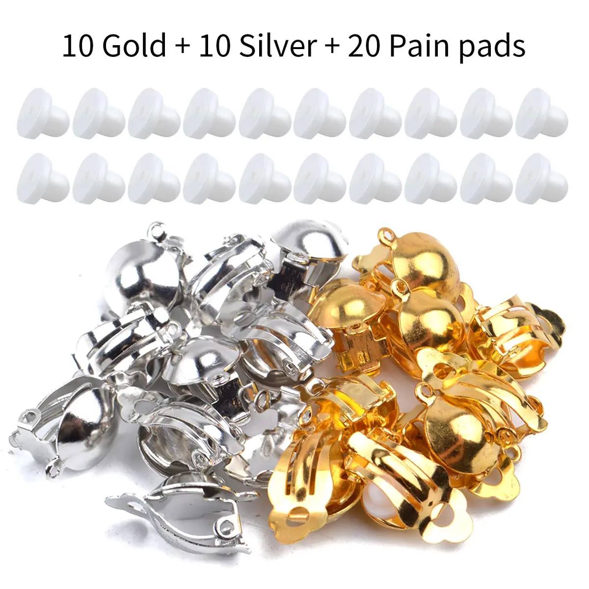 Aylifu Clip On Earring Converter Non-Pierced Earrings Components with Loop and Cushions | Durable Brass, Gold & Silver - view 3