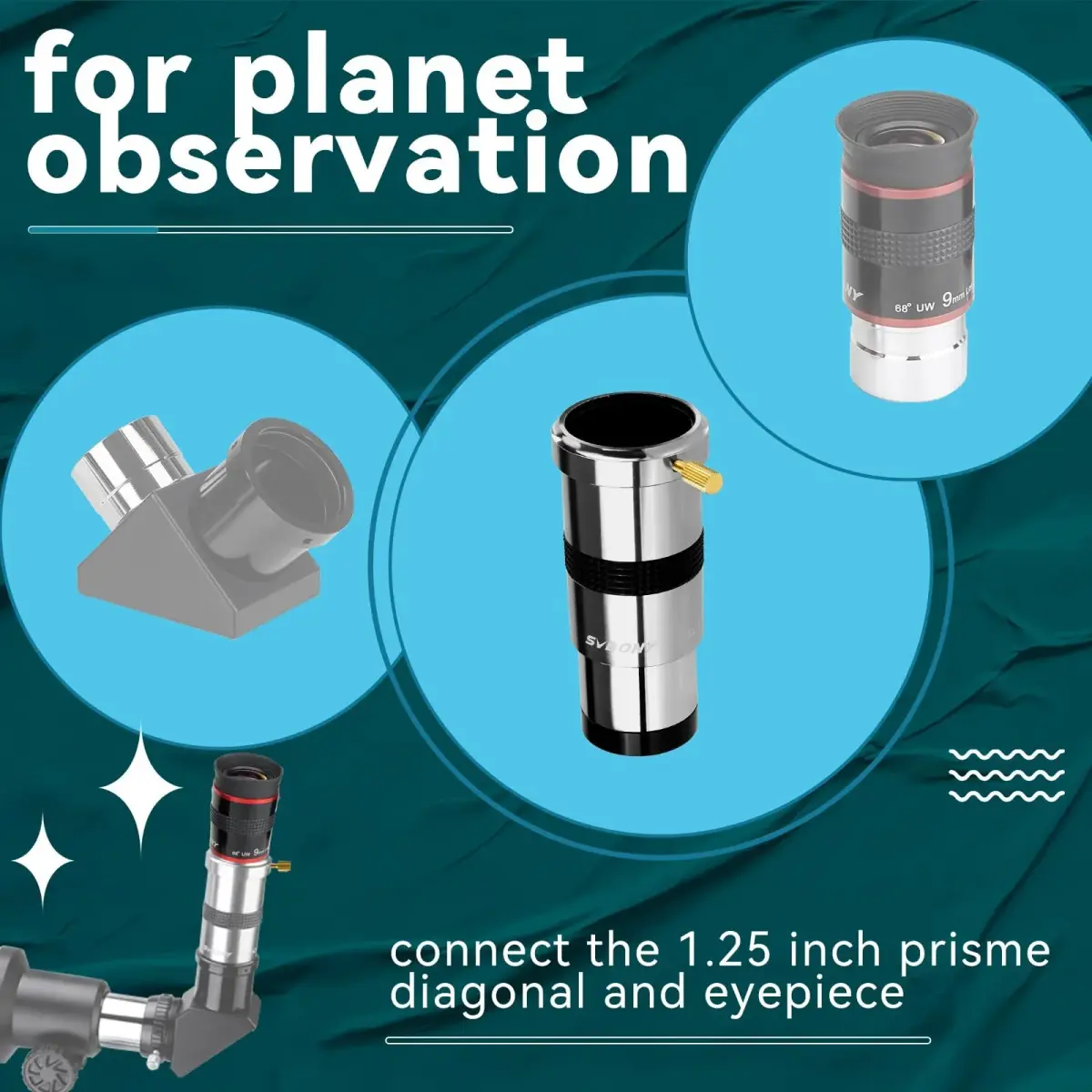 SVBONY SV137 3X Barlow Lens | 1.25 Inch Telescope Accessory for Planetary & Lunar Observation, Fully Multi-coated Lenses - view 6