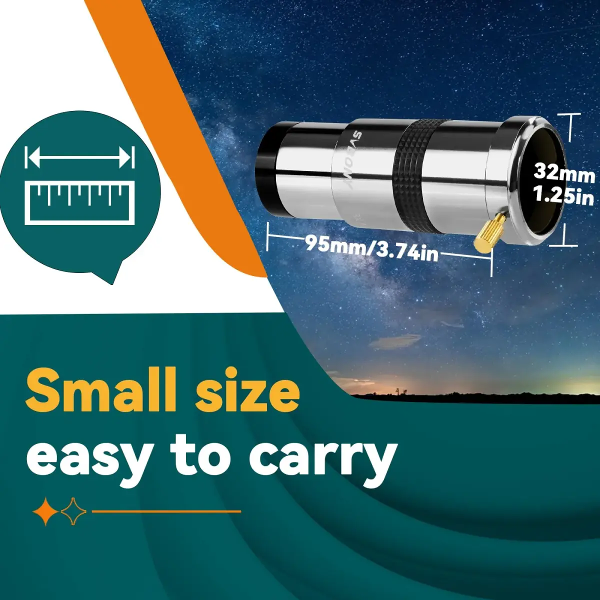 SVBONY SV137 3X Barlow Lens | 1.25 Inch Telescope Accessory for Planetary & Lunar Observation, Fully Multi-coated Lenses - view 2