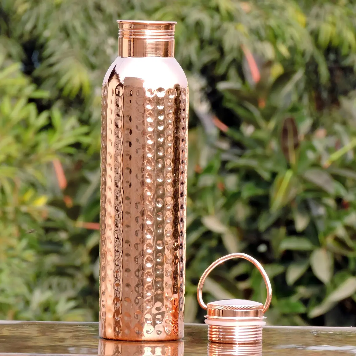 HealthGoodsIn Copper Water Bottle 600ml | Seamless Leakproof Copper Vessel for Ayurvedic Benefits - view 7