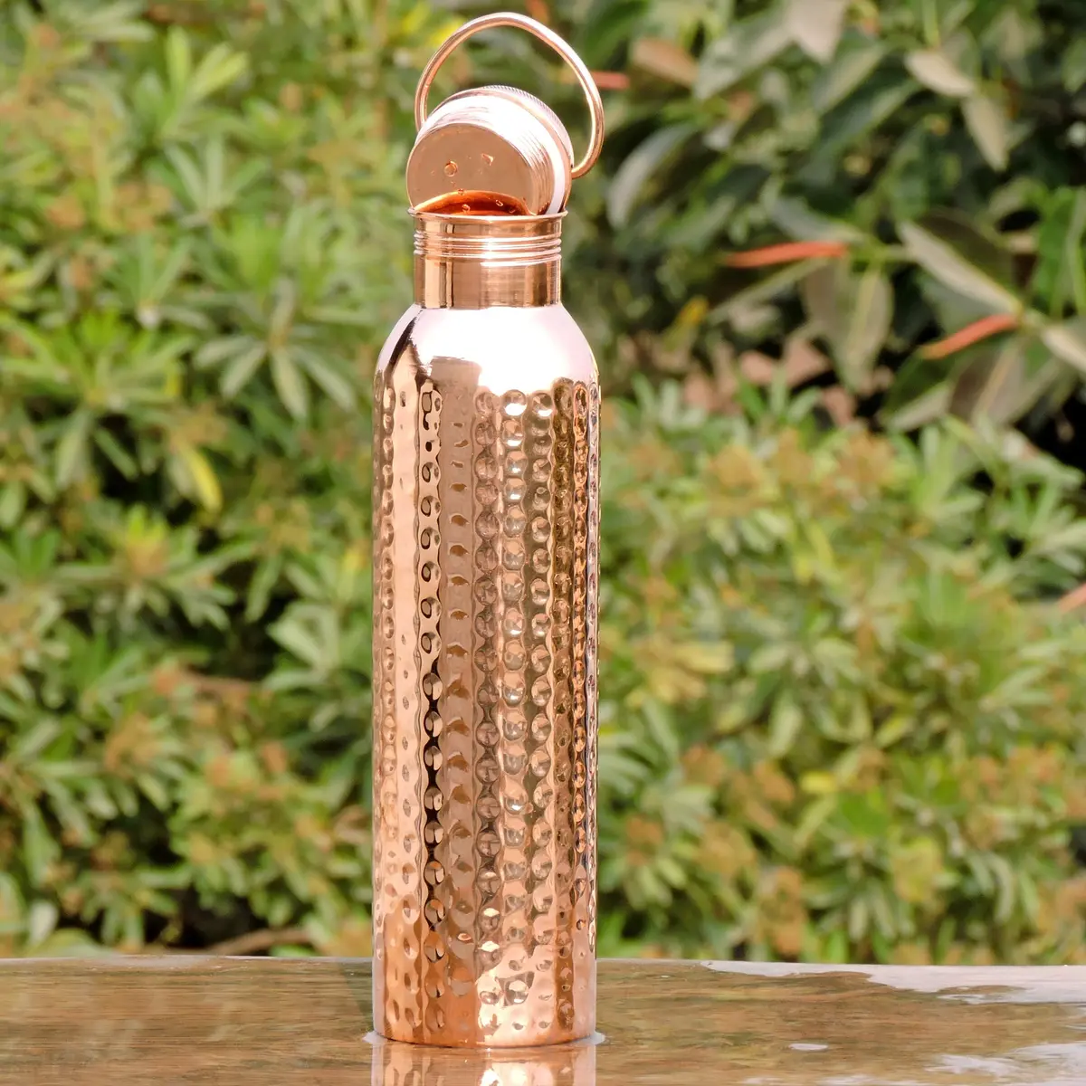 HealthGoodsIn Copper Water Bottle 600ml | Seamless Leakproof Copper Vessel for Ayurvedic Benefits - view 9