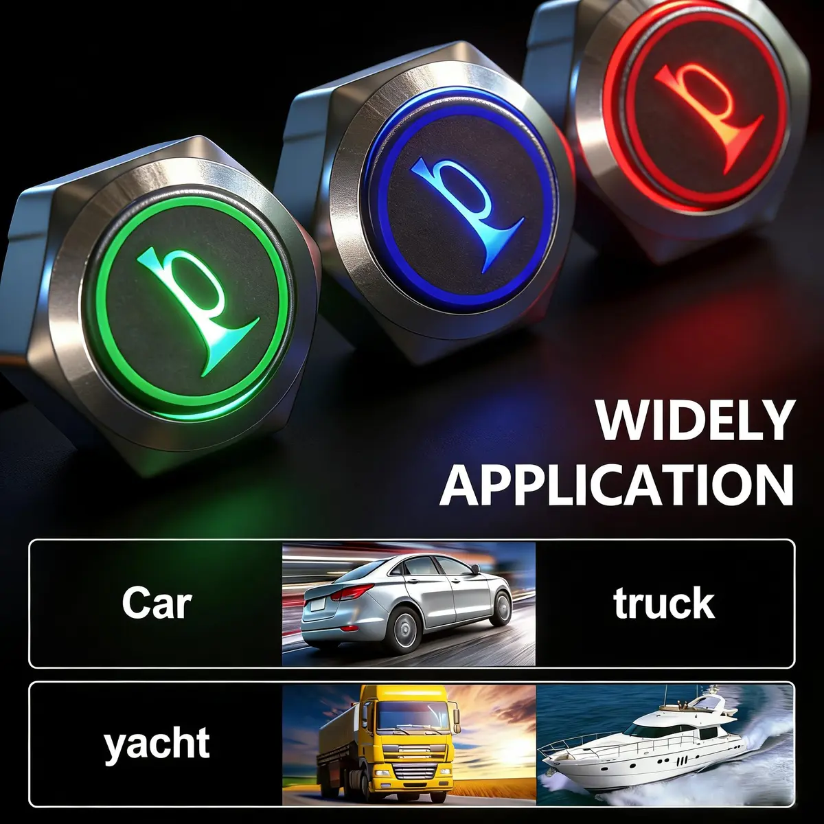 Twidec 16mm Momentary Push Button Switch with Green LED, 12V | 5A/250AC Panel Mount - view 7