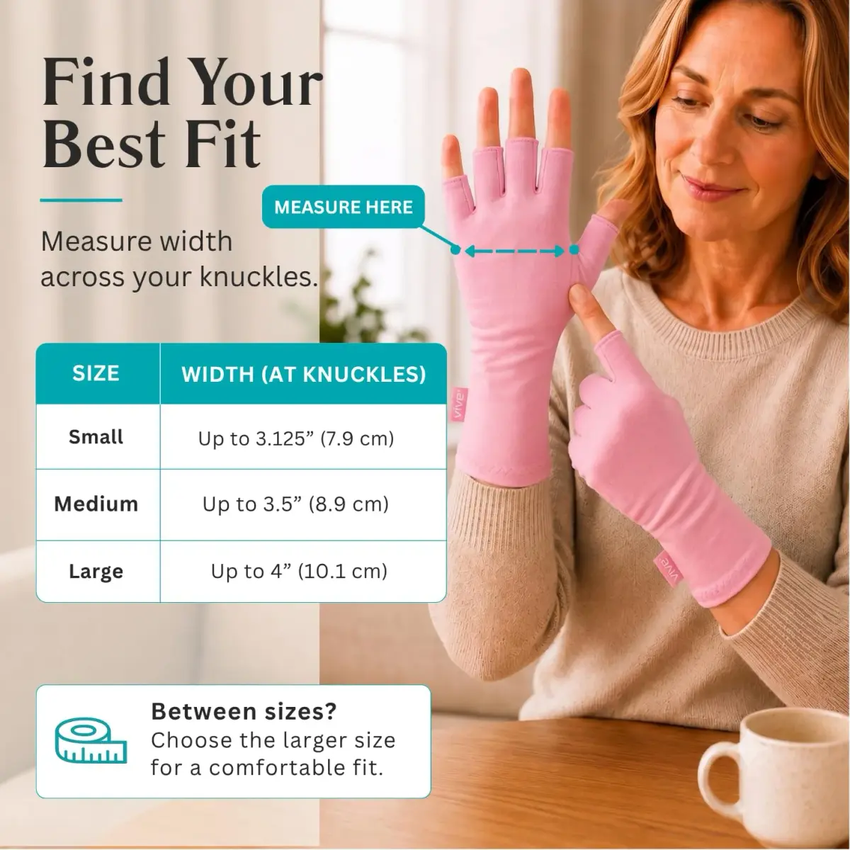 Vive Arthritis Gloves for Men & Women - Rheumatoid Compression Hand Glove - Small, Pink | Soothing Pain Relief for Osteoarthritis & Carpal Tunnel - view 5