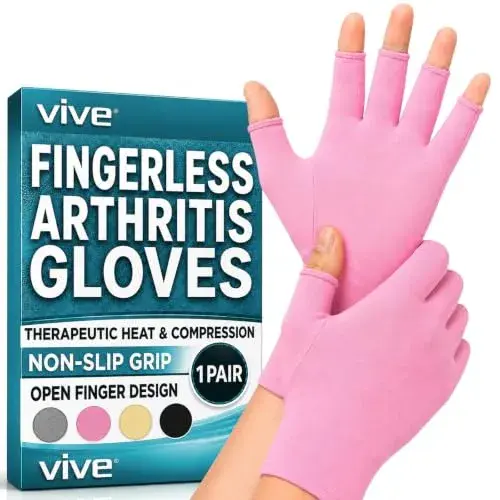 Vive Large Pink Arthritis Compression Gloves for Men & Women - Joint Pain Relief - main product image