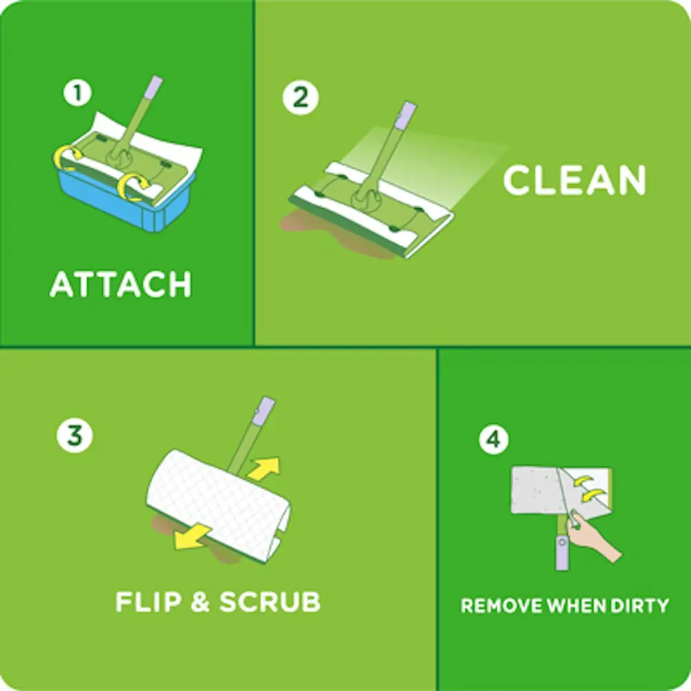 Swiffer Wet Mopping Pad Refills for Floor Mop Open Window Fresh Scent 12 Count - 4 Pack | 48 Count Total - view 4