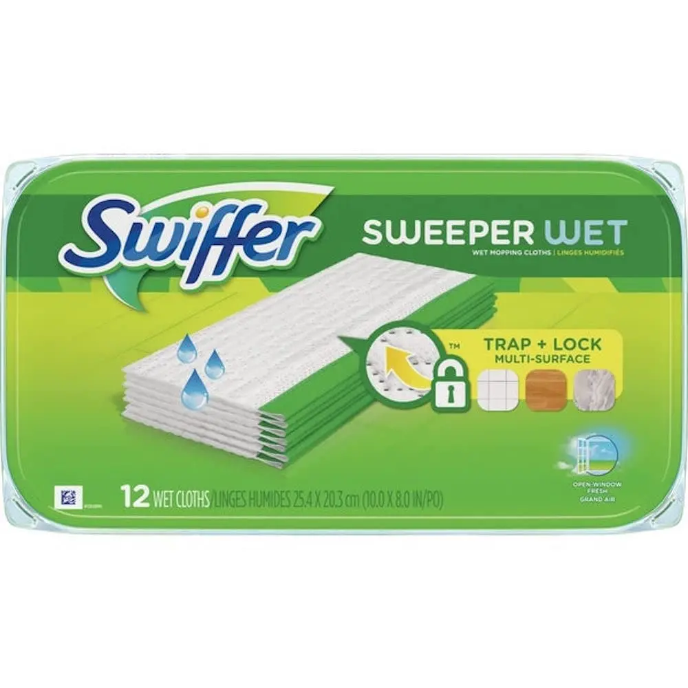 Swiffer Wet Mopping Pad Refills for Floor Mop Open Window Fresh Scent 12 Count - 4 Pack | 48 Count Total - view 2