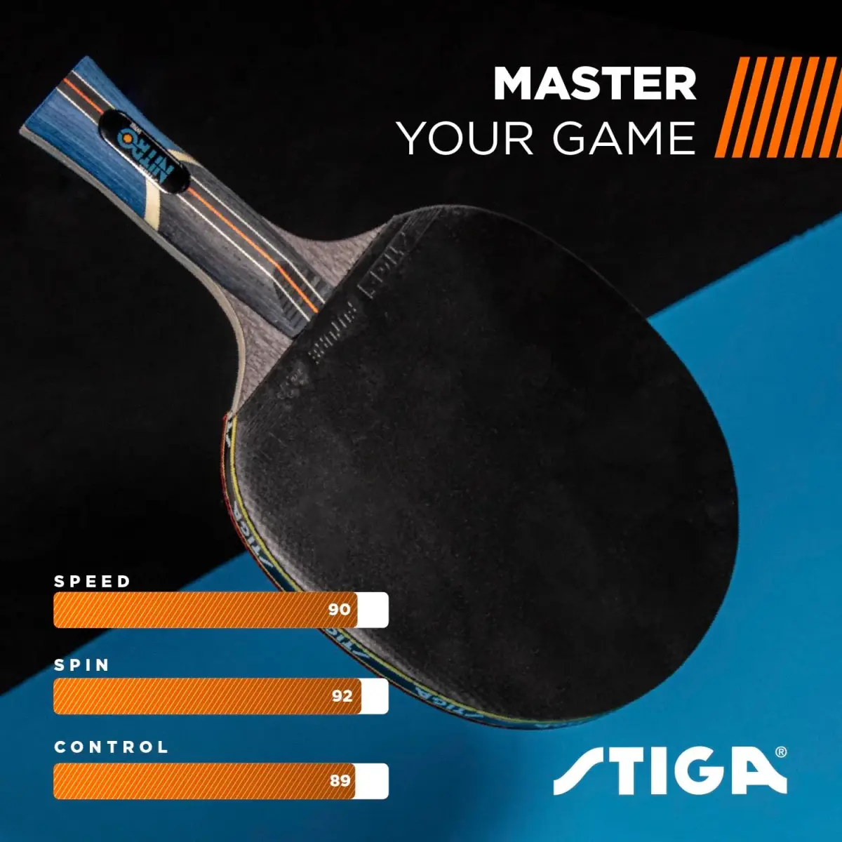 STIGA Nitro Table Tennis Racket | 6-Ply Wood Blade, ITTF Approved Rubber, Speed 90 Spin 92 Control 89 - view 6
