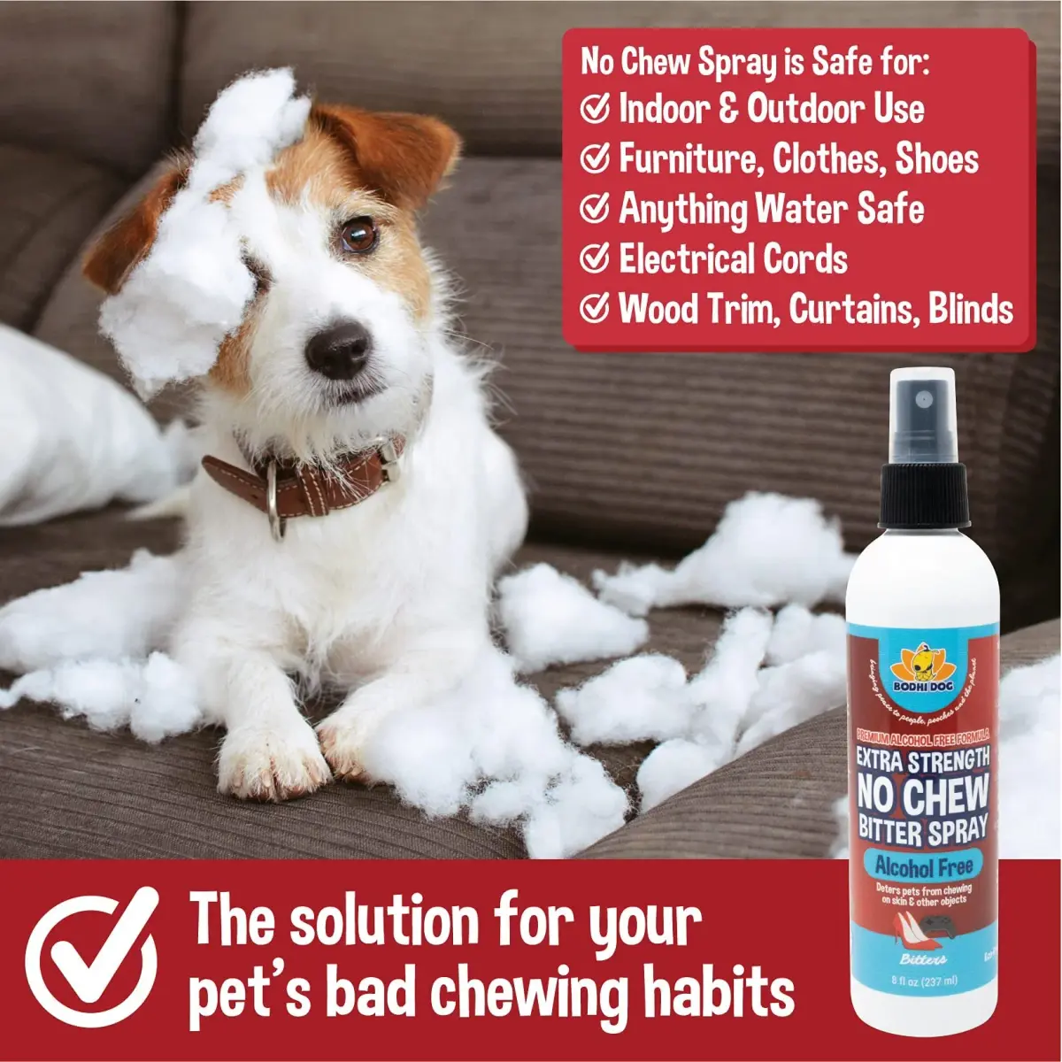 Bodhi Dog Bitter 2-in-1 No Chew & Hot Spot Spray 237ml (8 Fl Oz) | Alcohol-Free Natural Anti-Chew Remedy - view 5