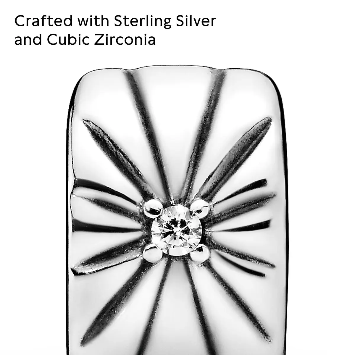 PANDORA Sparkling Sunburst Clip Charm | Sterling Silver with Cubic Zirconia, Jewelry for Women with Gift Box - view 4