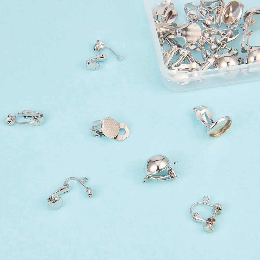 SUNNYCLUE 28pcs 7 Style Clip-on Earring Findings Set | Non-Pierced Earring Converter Components - view 5