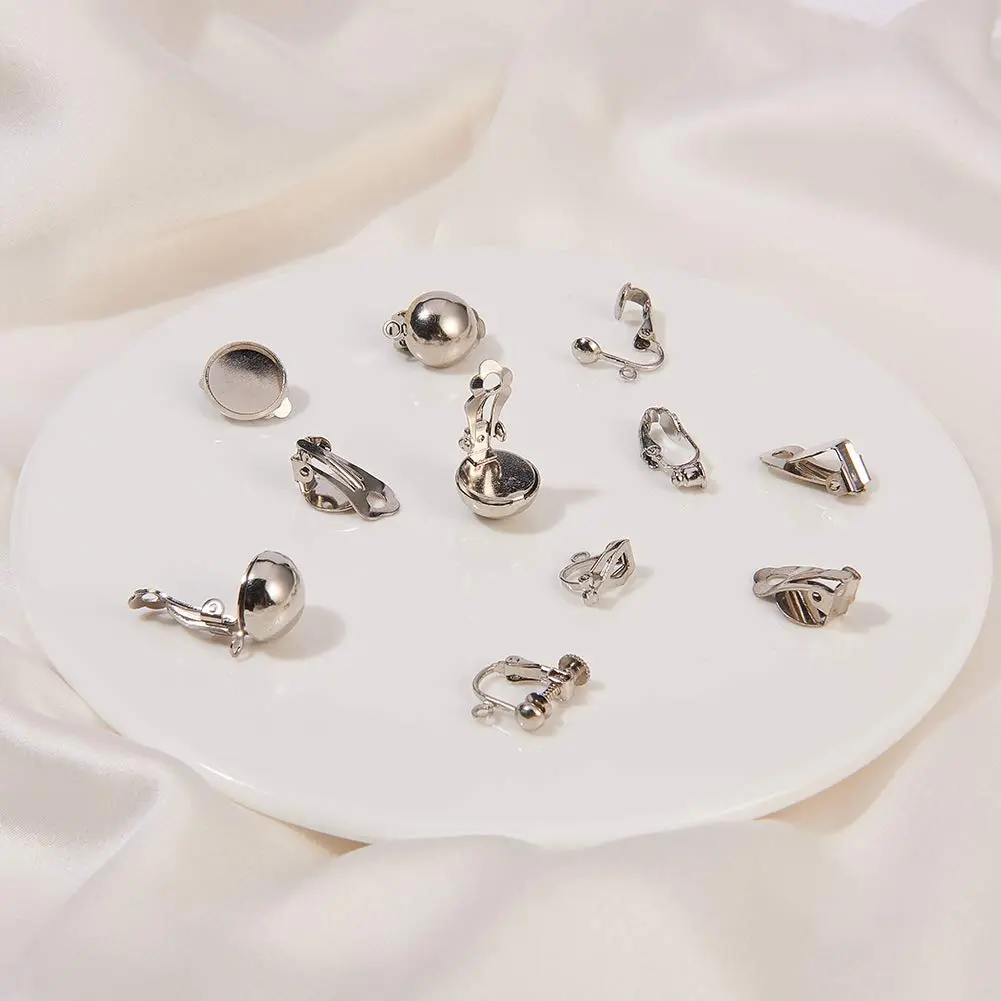 SUNNYCLUE 28pcs 7 Style Clip-on Earring Findings Set | Non-Pierced Earring Converter Components - view 6