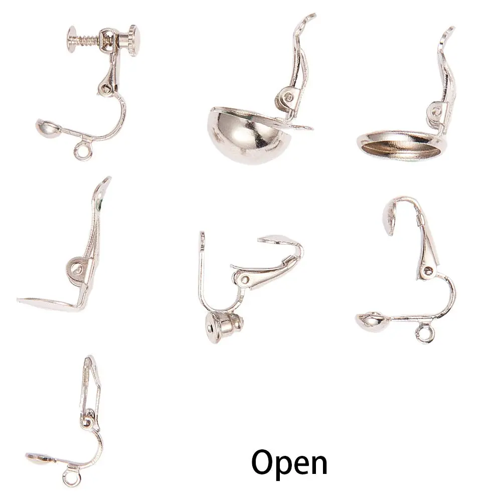 SUNNYCLUE 28pcs 7 Style Clip-on Earring Findings Set | Non-Pierced Earring Converter Components - view 2