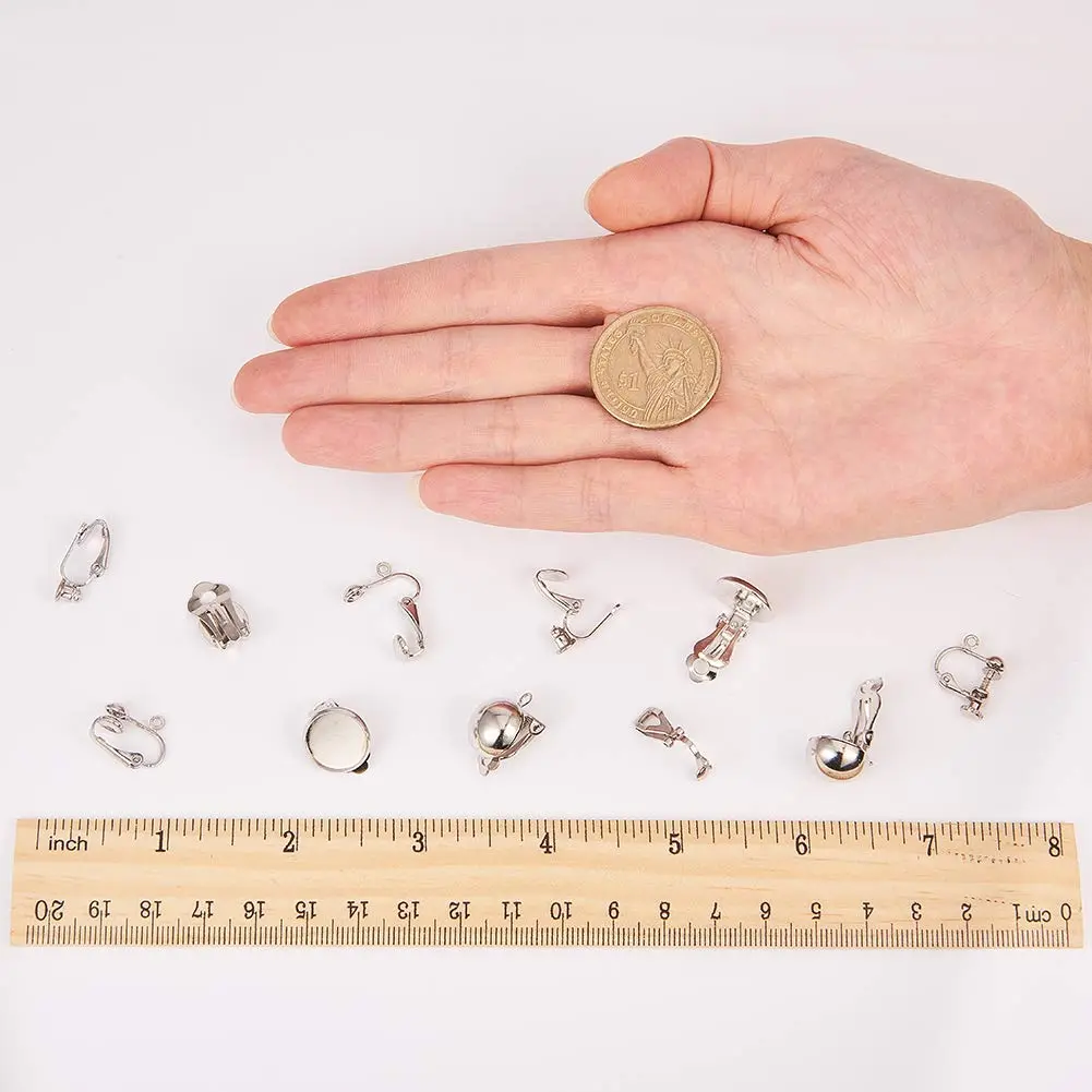 SUNNYCLUE 28pcs 7 Style Clip-on Earring Findings Set | Non-Pierced Earring Converter Components - view 3